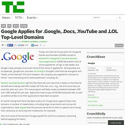 Google Applies for .Google, .Docs, .YouTube and .LOL Top-Level Domains