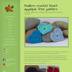 modern heart crochet applique