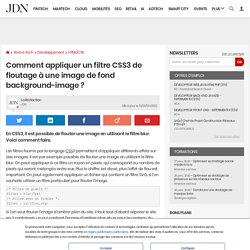 Comment appliquer un filtre CSS3 de floutage à une image de fond background-image ?