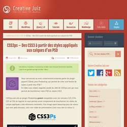 CSS3ps – Des CSS3 à partir des styles appliqués aux calques d’un PSD - CSS / CSS3