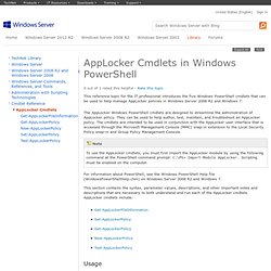 AppLocker Cmdlets in Windows PowerShell