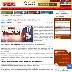Apply For Australian Work And Holiday Visa