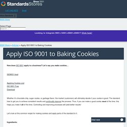Apply ISO 9001 to Baking Cookies - 9000 Store
