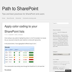 Apply color coding to your SharePoint lists
