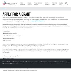 Apply for a Grant - Michael & Susan Dell Foundation