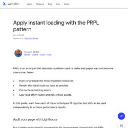 Apply instant loading with the PRPL pattern