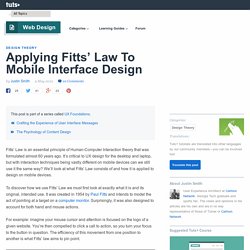Applying Fitts’ Law To Mobile Interface Design