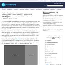 Applying the Golden Ratio to Web Layouts and Objects