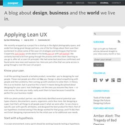 Applying Lean UX