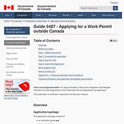 Guide 5487 - Applying for a Work Permit outside Canada
