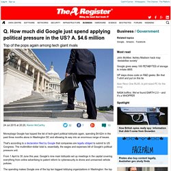 Q. How much did Google just spend applying political pressure in the US? A. $...
