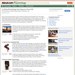 Applying Psychology in Everyday Life