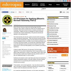 K-5 iPad Apps for Applying: Part Three of Bloom's Revised Taxonomy