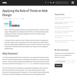 Applying the Rule of Thirds to Web Design