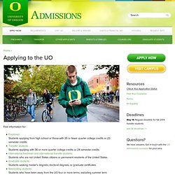 Applying to the UO