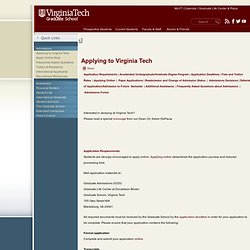 Applying to Virginia Tech - Virginia Tech Graduate School