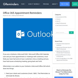 Office 365 Appointment Reminders