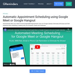 Google Hangout Appointment Scheduling