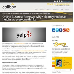 Online Business Reviews: Why Yelp may not be as helpful as everyone thinksB2B Lead Generation, Appointment Setting, Telemarketing
