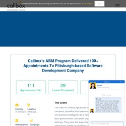 Callbox’s ABM Program Delivered 100+ Appointments To Pittsburgh-based Software Development Company