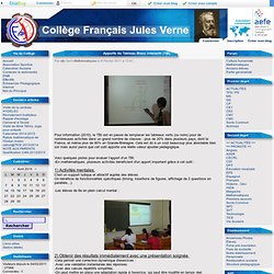 Apports du Tableau Blanc Interactif (TBI) : - Collège Français Jules Verne