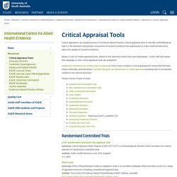 Critical Appraisal Tools - University of South Australia - quality university study and education in Australia
