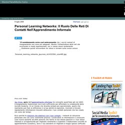 Personal learning networks: il ruolo delle reti