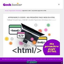 Apprendre à coder : ma première page web en HTML