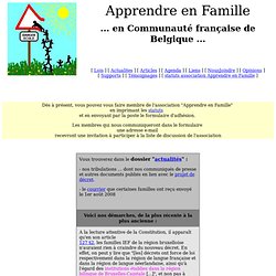 Apprendre en Famille, en Communauté française de Belgique