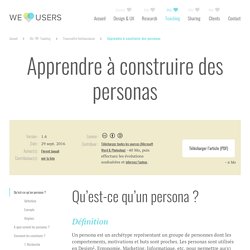 Apprendre à construire des personas - We Love Users