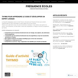 Thymio pour apprendre le code et développer un esprit logique