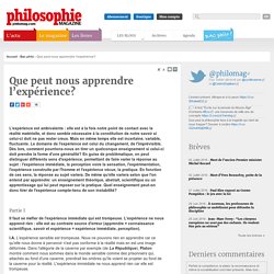 Bac Philo, Expérience, Science, Réalité