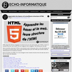Apprendre les bases et la meilleure structure HTML