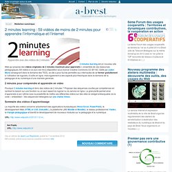 2 minutes learning : 59 vidéos de moins de 2 minutes pour apprendre l’informatique et l’Internet