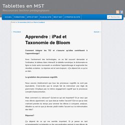 Apprendre : iPad et Taxonomie de Bloom