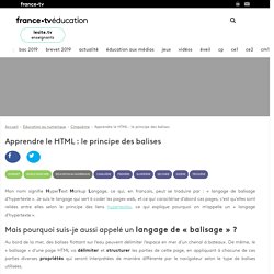 Apprendre le HTML : le principe des balises - Article