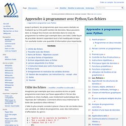 Apprendre à programmer avec Python/Les fichiers