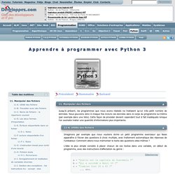 Apprendre à programmer avec Python 3