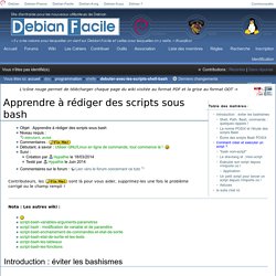 Apprendre à rédiger des scripts sous bash / Wiki