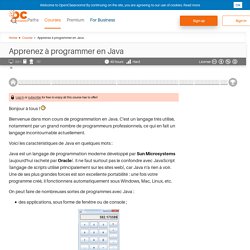 openclassrooms -Cour pour programmer en Java