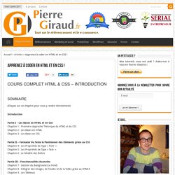 Apprenez à coder en HTML et en CSS ! - Pierre Giraud