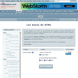 Apprenez les bases du HTML