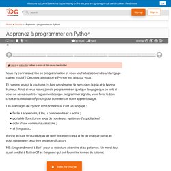 Apprenez à programmer en Python - OpenClassrooms