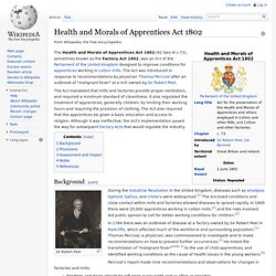 Health and Morals of Apprentices Act 1802