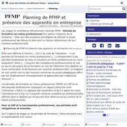 Planning de PFMP et présence des apprentis en entreprise - Lycée des Métiers du Bâtiment Sillac - Angoulême - Pédagogie - Académie de Poitiers