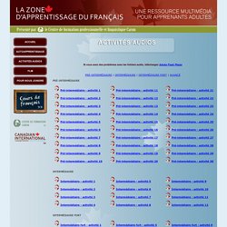 La zone d'apprentissage du français - Activités audios