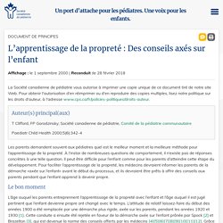 L’apprentissage de la propreté - des conseils axés sur l’enfant - Société canadienne de pédiatrie