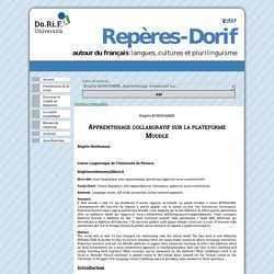 Apprentissage collaboratif sur la plateforme Moodle - Repères DoRiF