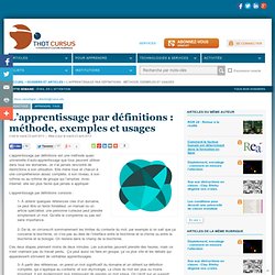 L’apprentissage par définitions : méthode, exemples et usages