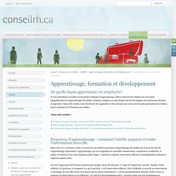 Apprentissage, formation et développement